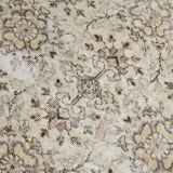 Vintage Brown & Beige Floral Bordered Rug, 184x268Cm