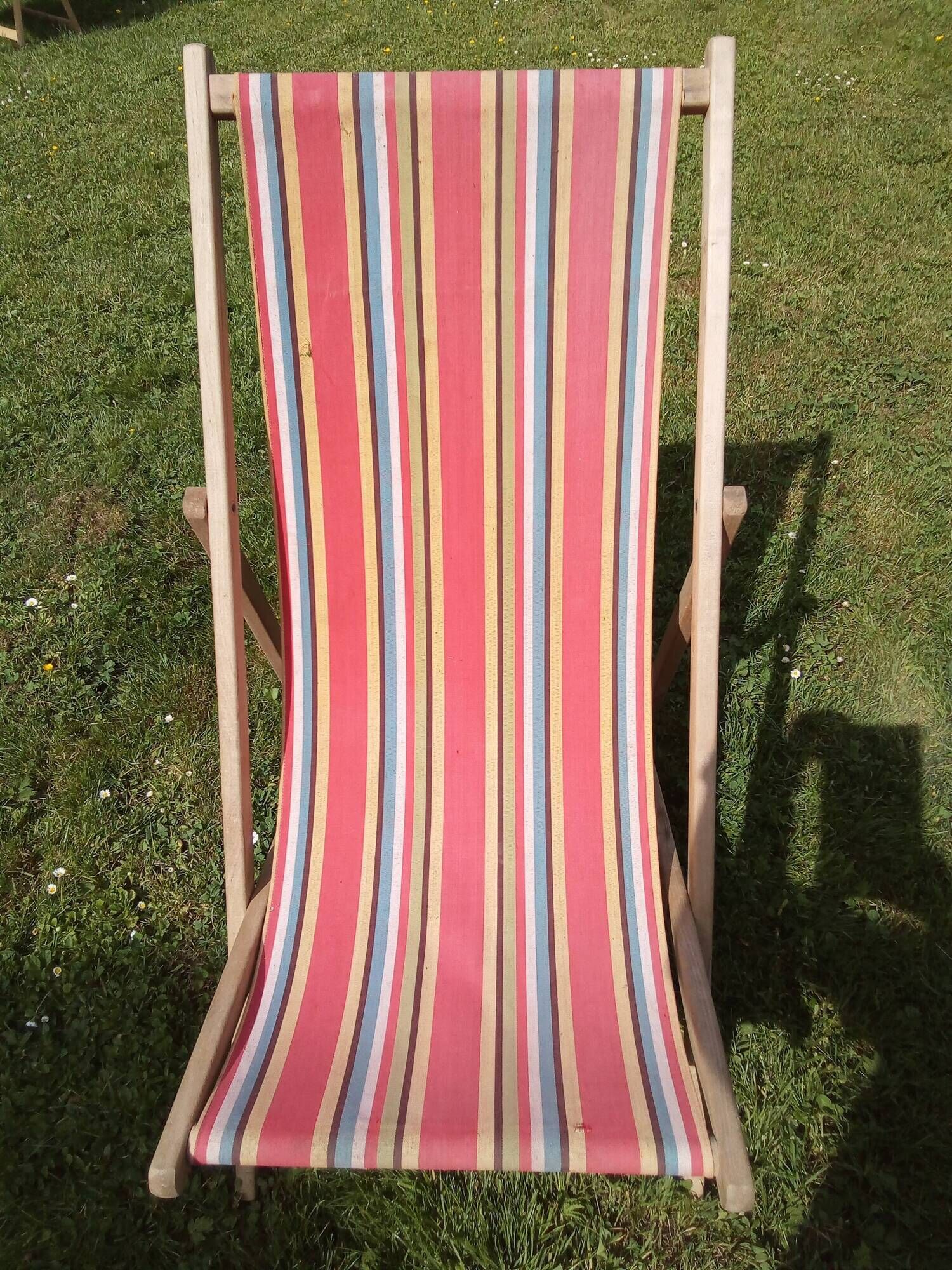 Set of 2 Chilean folding women and 2 folding chairs in vintage canvas 1970