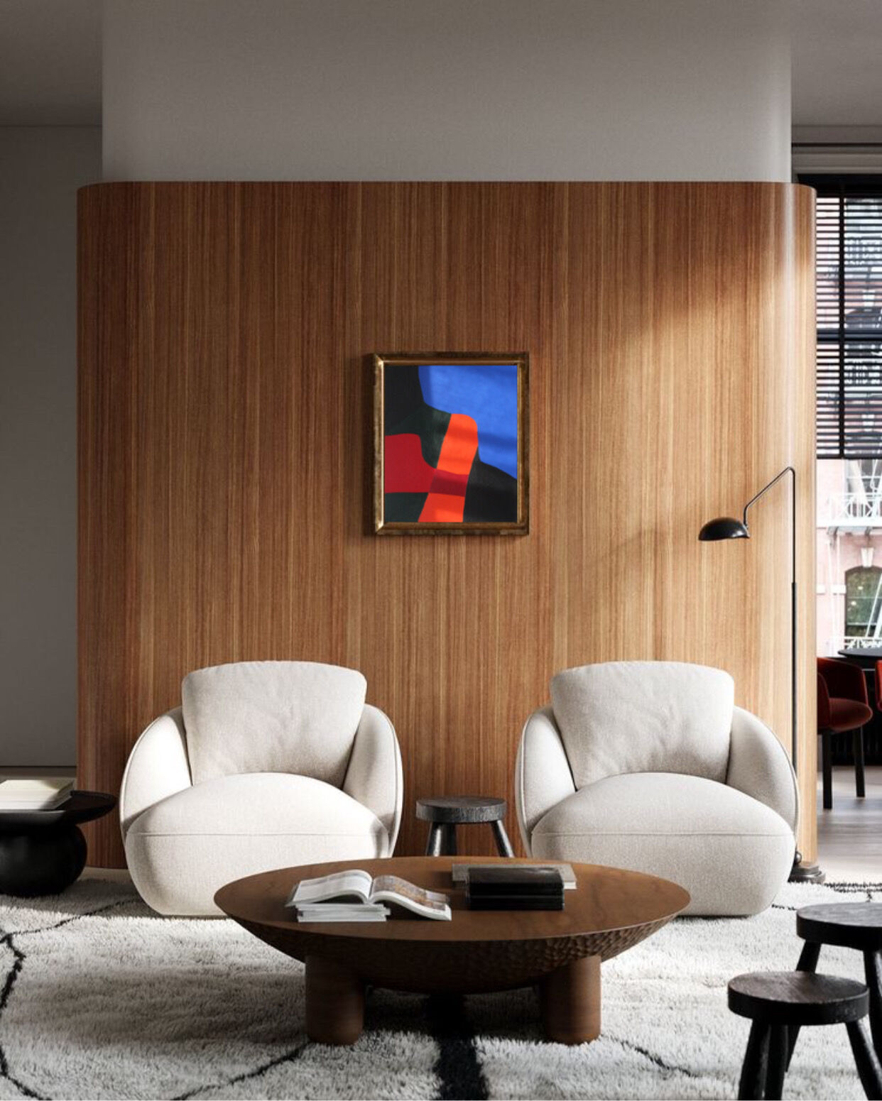 Acrylic painting on canvas "colored composition" 55x46 cm