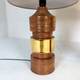 Pair of Bergboms Bitossi brass table lamps, large mid-century, 1960s, Sweden.