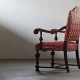 Vintage 19th century Danish Baroque oak armchair - Louis XV style
