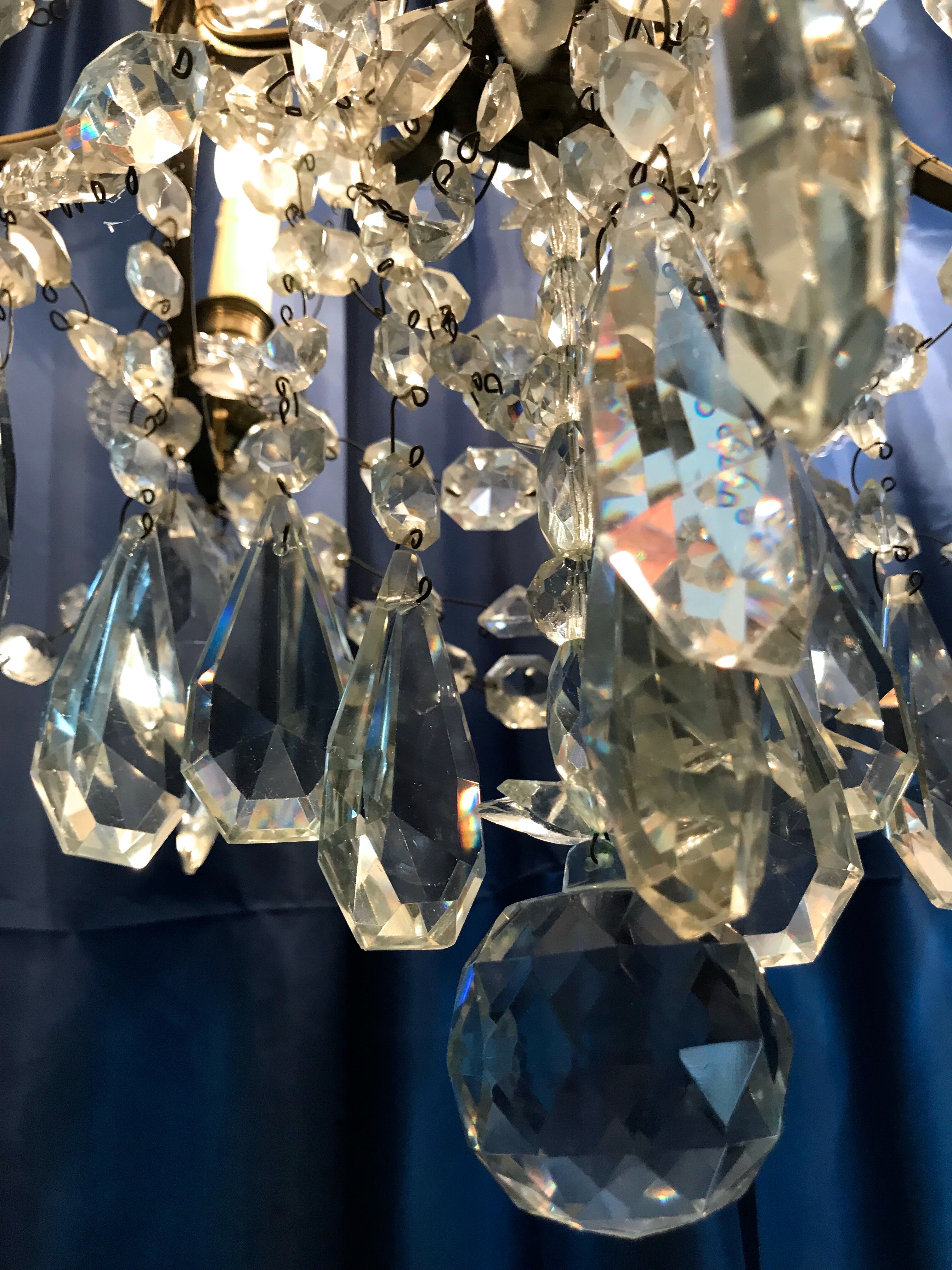 Crystal chandelier diamond cut 9 fires 1880