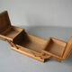 Former worker sewing box in carved wood decoration Normandy