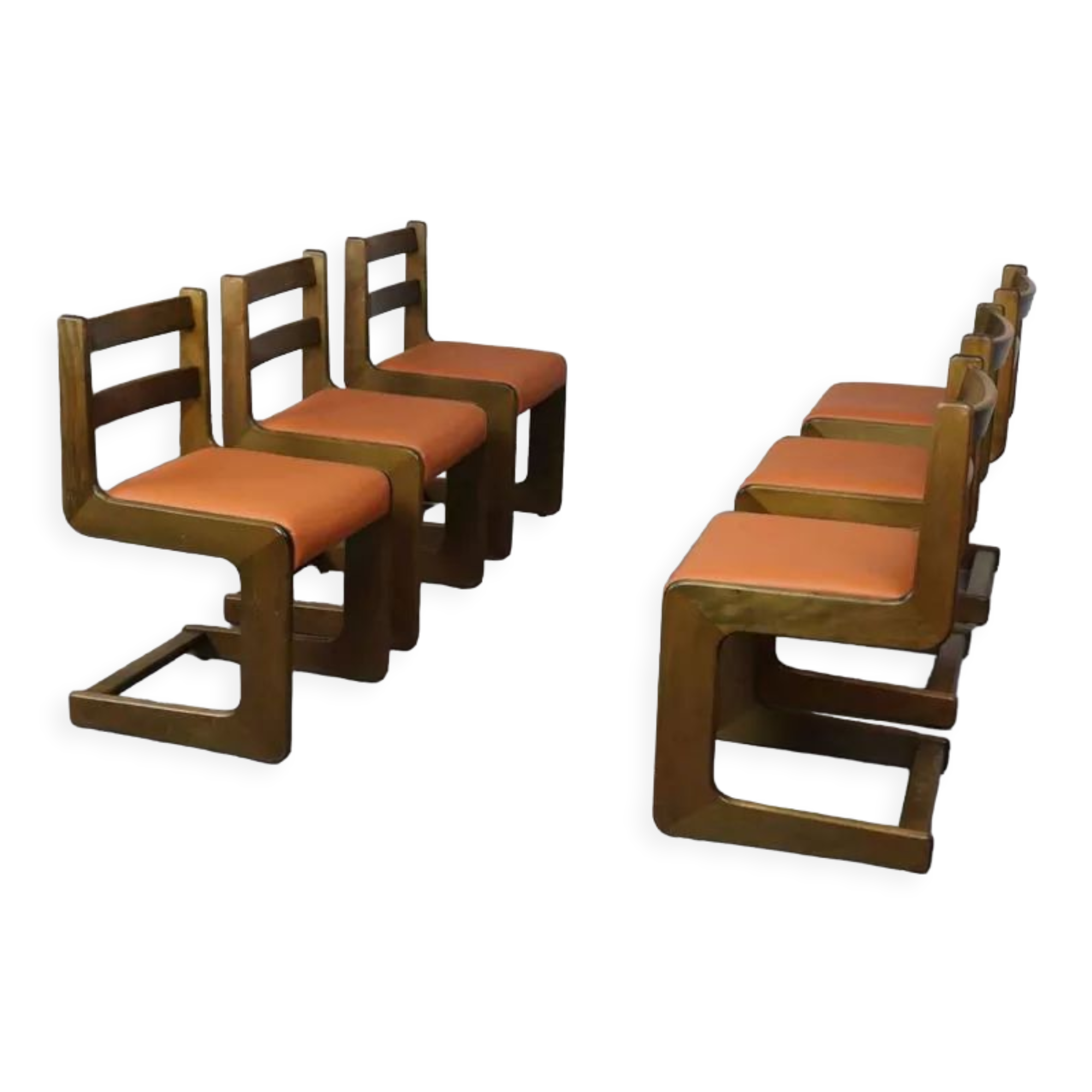 Six vintage Casala cantilever chairs