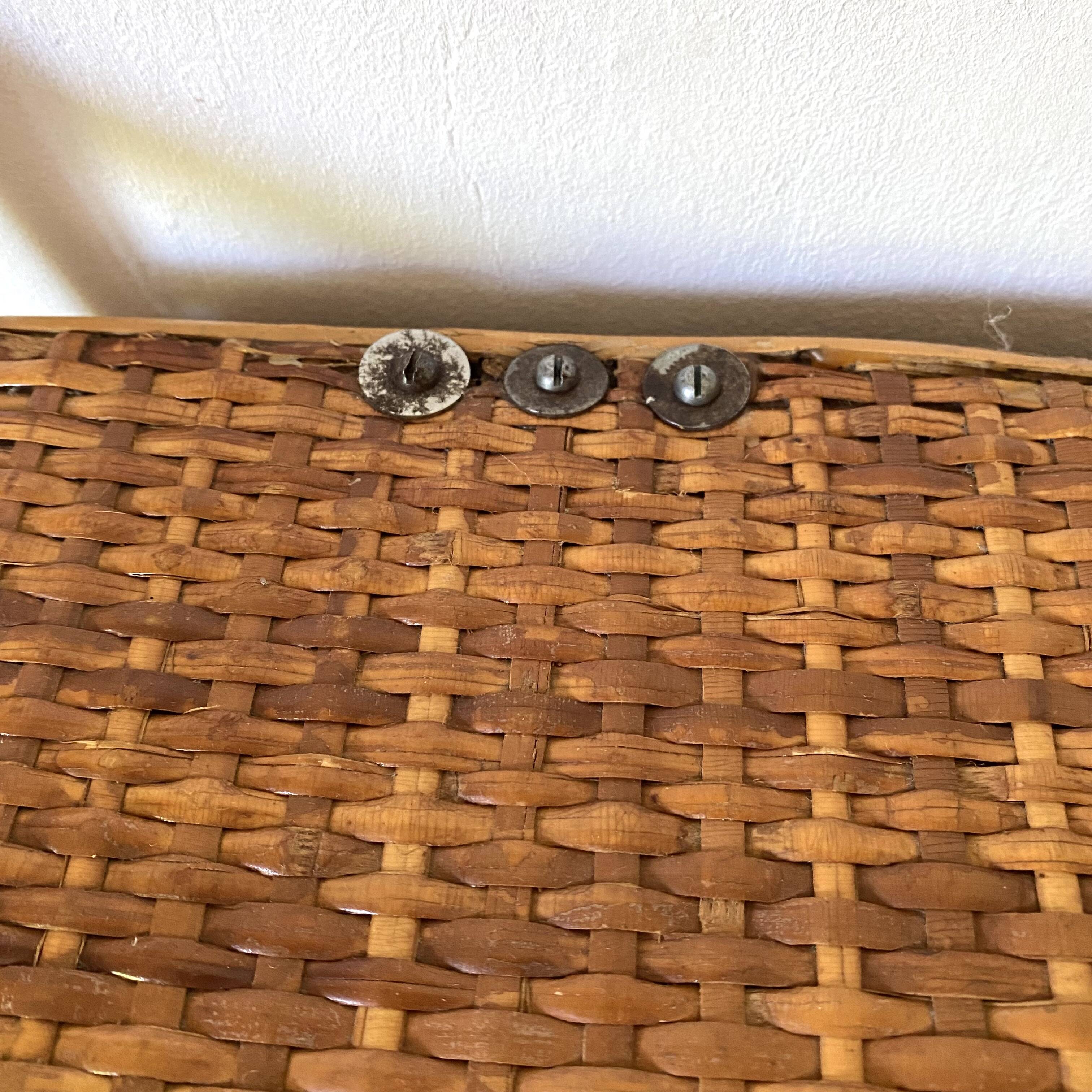 Vintage rattan cane bench chest
