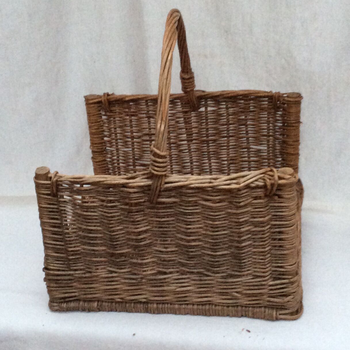 Vintage wicker basket in braided wicker