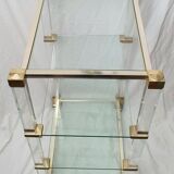 Glass and plexiglass rolling shelf Pierre Vandel