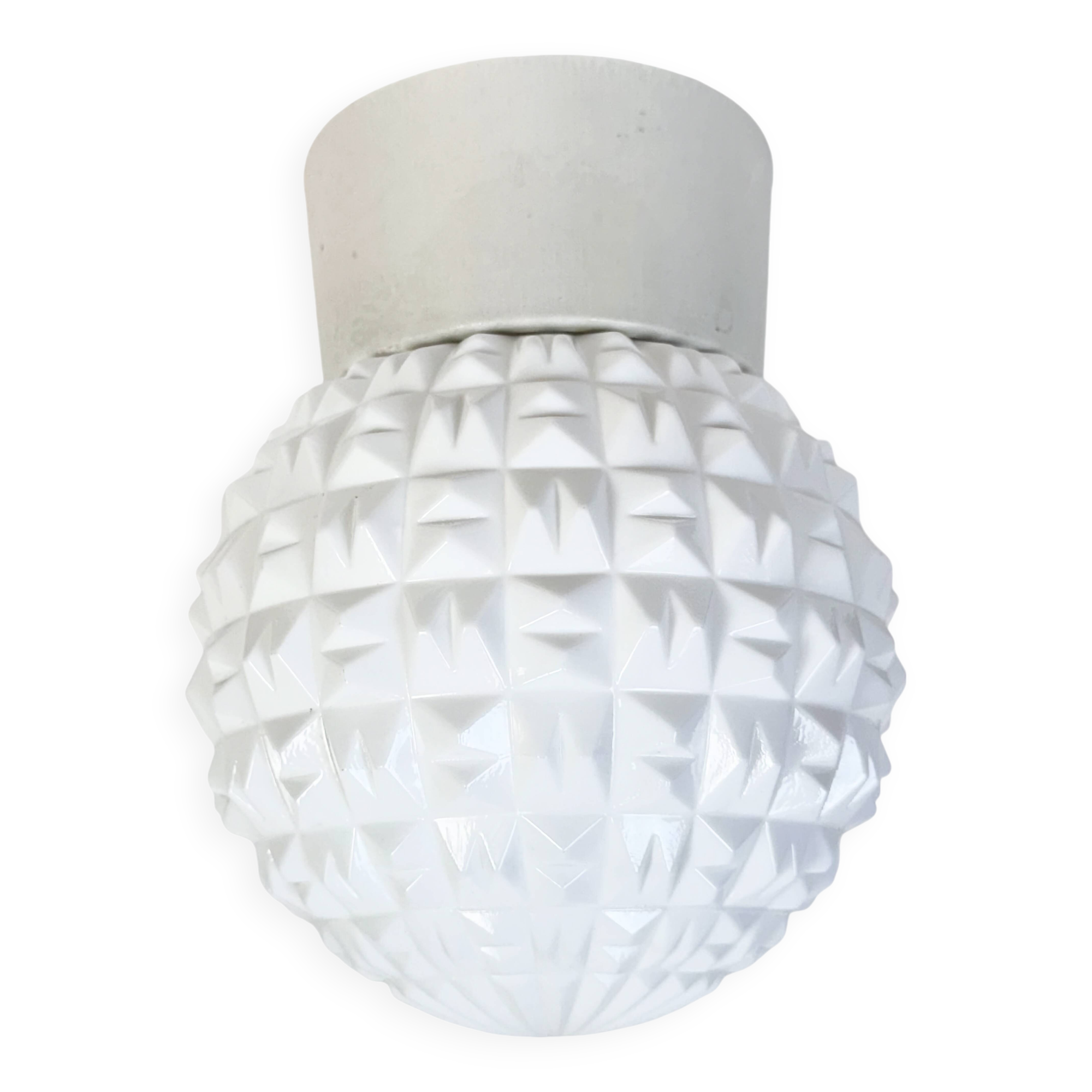 Vintage White Porcelain Ceiling Light, 1970s