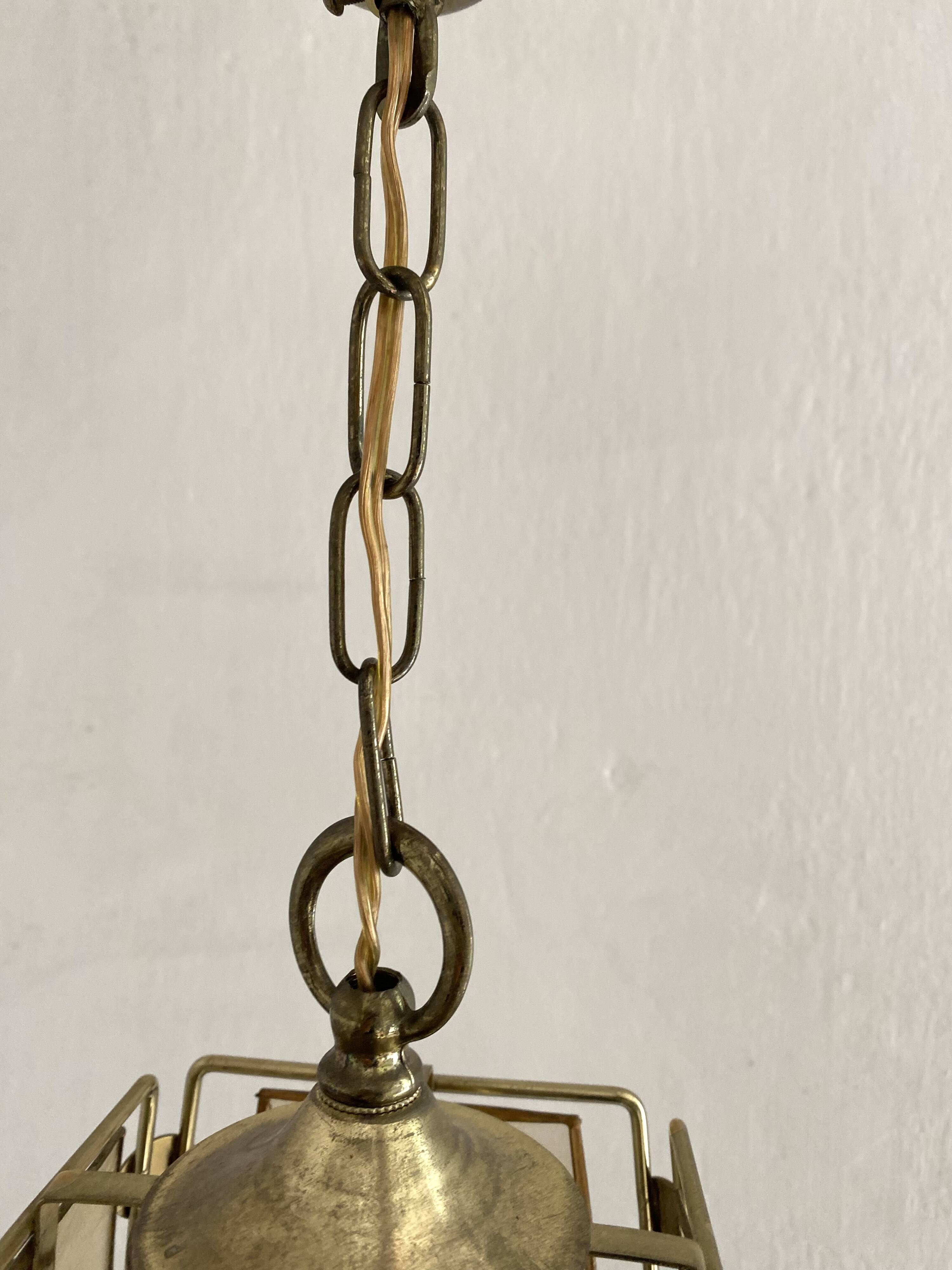 Suspension vintage en nacre et laiton