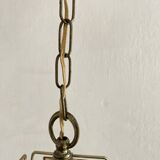 Vintage mother-of-pearl and brass pendant light