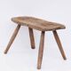 Tabouret de traite rural ancien en hêtre massif