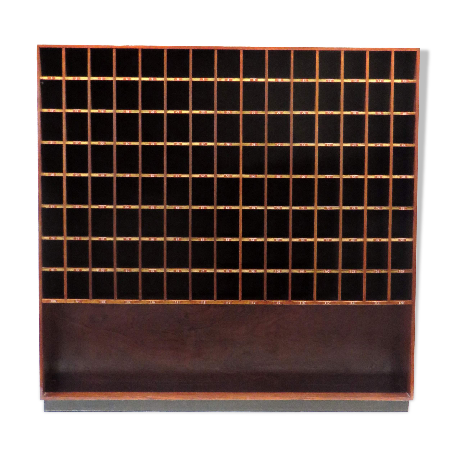 Vintage wine cabinet / shop cabinet with 120 compartments from the 1960s