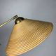 Italian adjustable floor lamp in pencil reed bamboo rattan and brass, 1970s