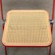 Giancarlo Piretti Plia Folding Chair in Red and Straw for Castelli, Italy