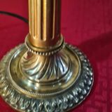 Bronze tulip lamp glass paste signed d'Eross