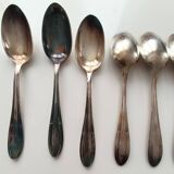 Box of 12 silver-plated metal teaspoons JM