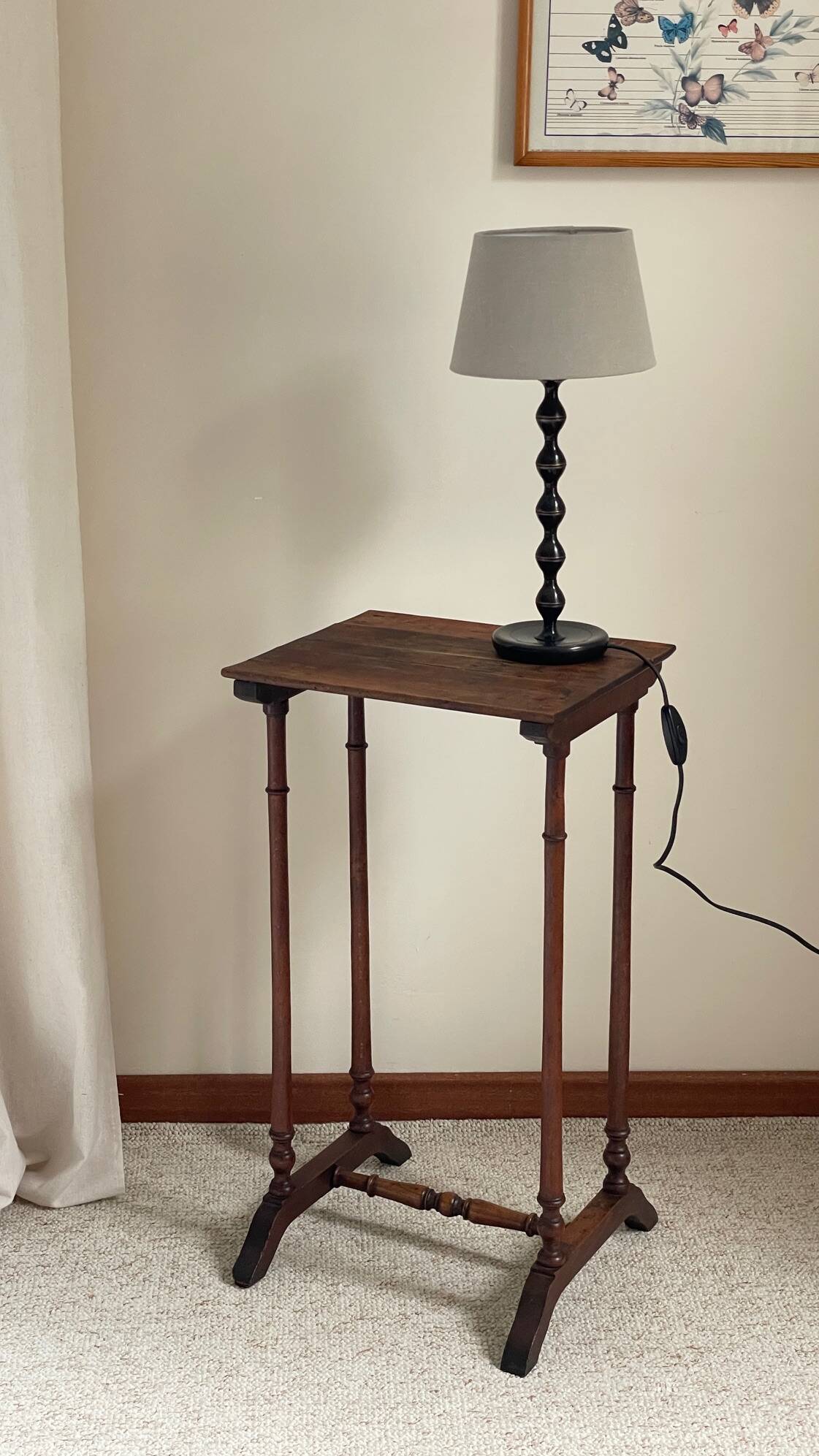 NIGHTSTAND Antique Turned Wood