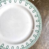 Boch Frères Keramis round dish in green ironstone, "Bonaparte" service