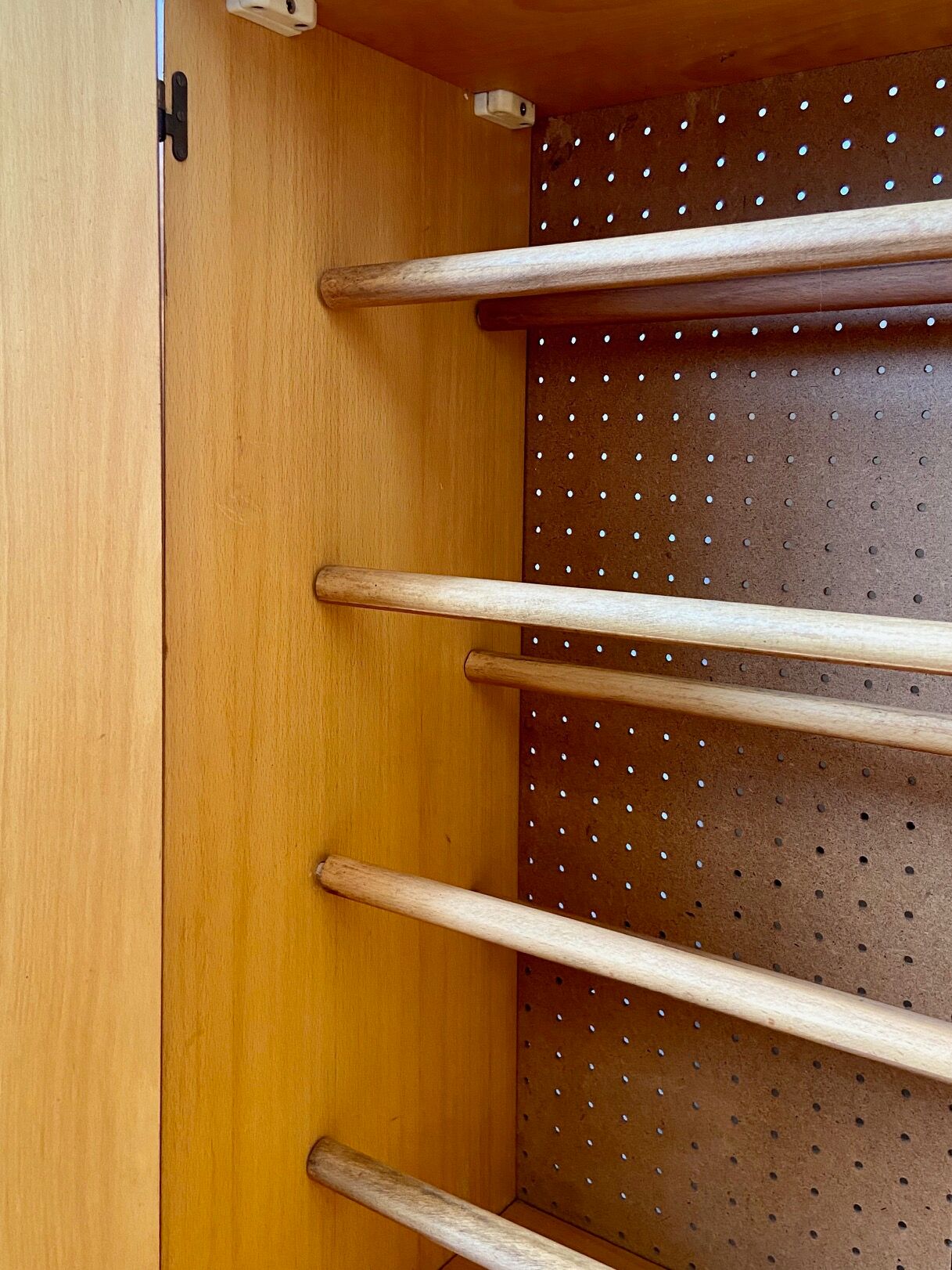 60's wooden shoe cabinet