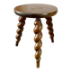 Vintage wooden tripod stool with turned legs