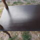 Wooden rolling serving table