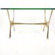 Italian coffee table with etched glass and brass base, 1960