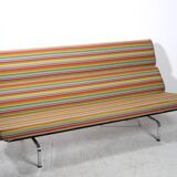 Compact sofa Eames Vitra Alexander Girard Miller stripe fabric