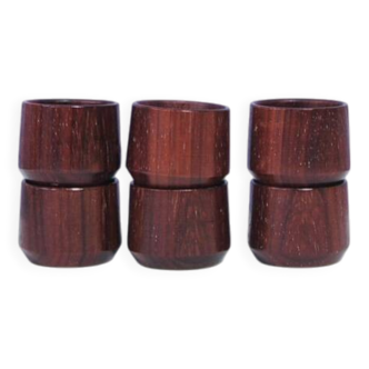 Ensemble de coquetiers en bois vintage x6