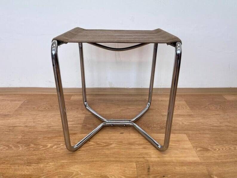 Chrome tubular steel Bauhaus Stool Thonet B8 by Marcel Breuer, 1930