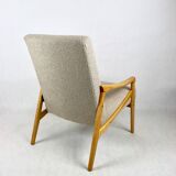 Czech Model Armchair in Beige Boucle attributed to Jiri Jiroutek, 1970s
