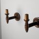 Pair of Charles Dudouyt French Turned Wood Wall Sconces, 1940s