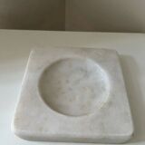 Vintage Italian hard stone white marble empty pocket