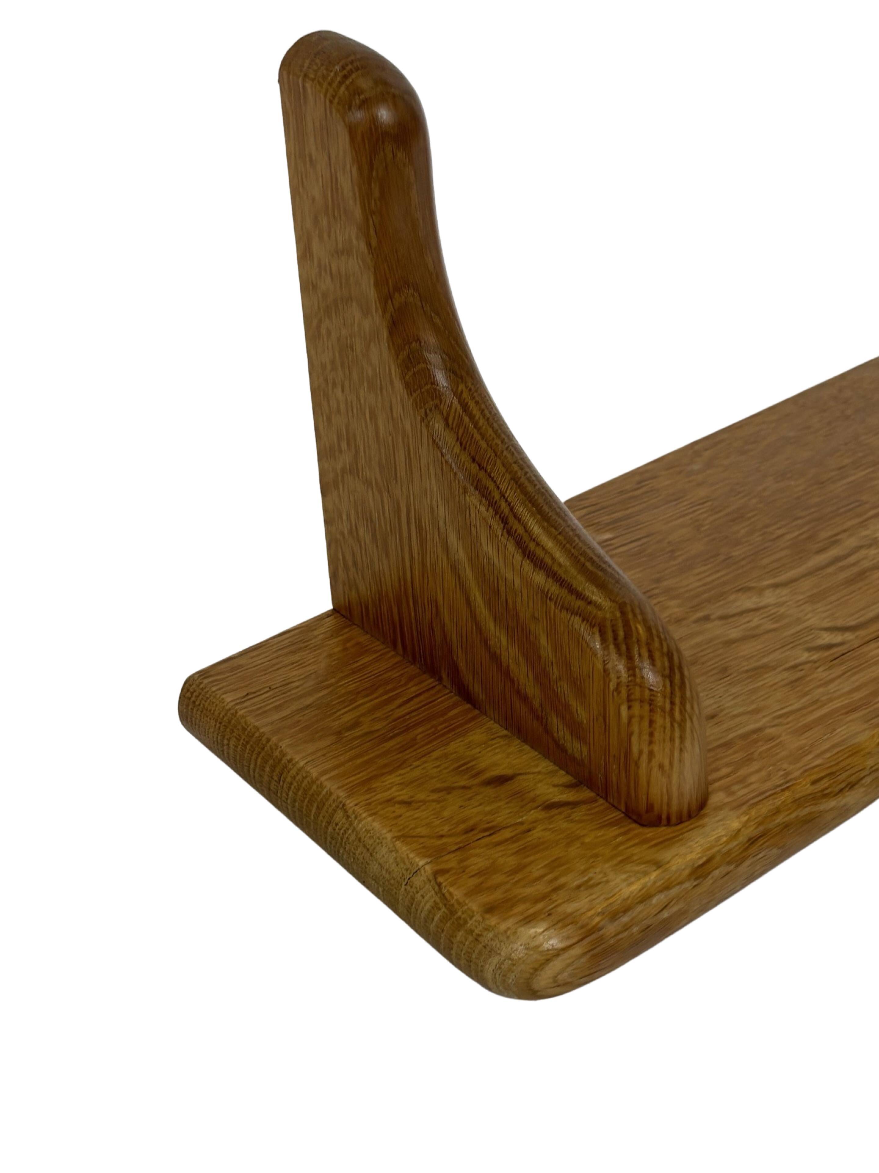 Vintage oak wall rack book shelf 1970s wood minimalist design