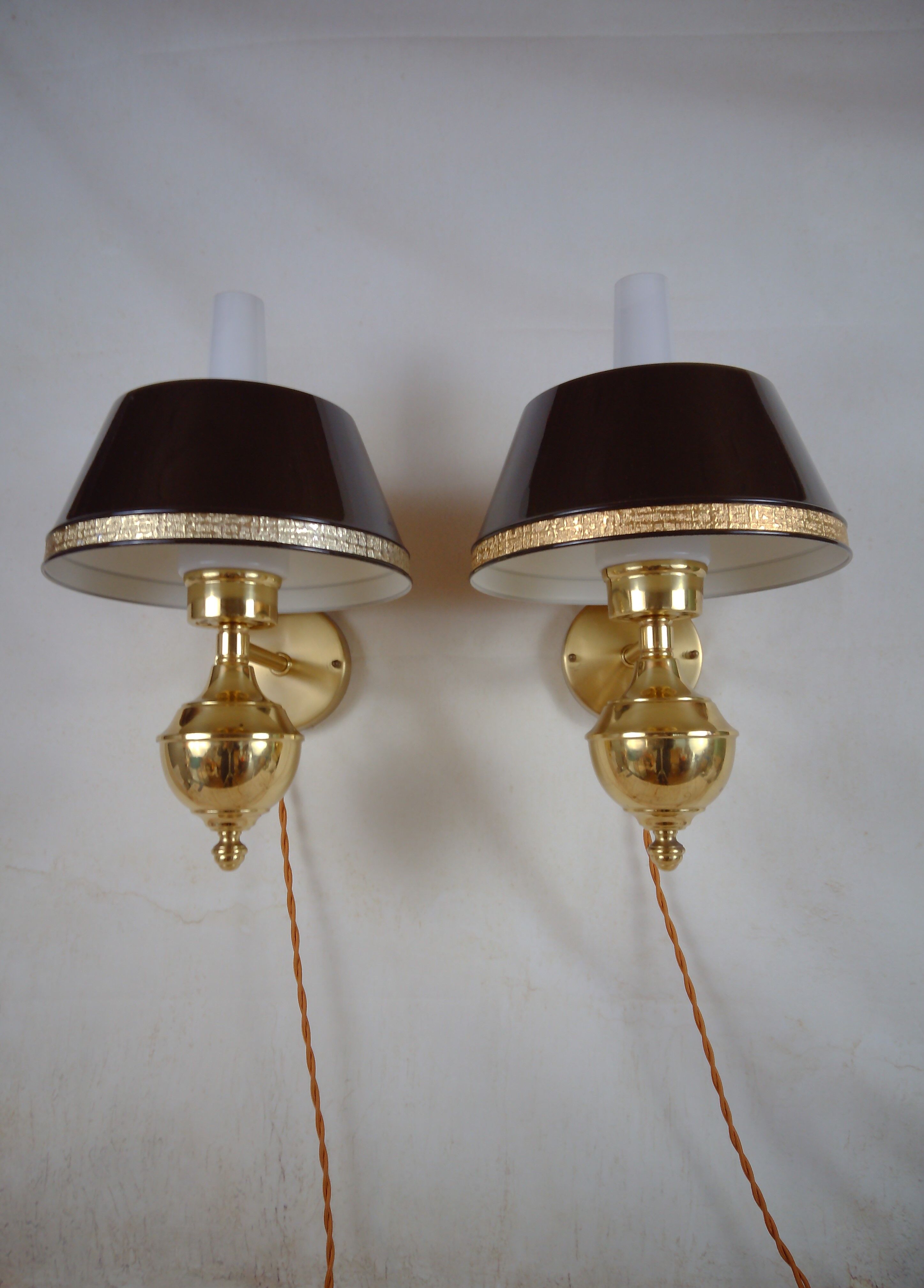 English style sconces by Erik Wärnå for EWÅ, Värnamo, Sweden. 1970's.