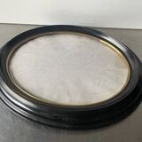 Large Vintage Oval  Bakelite Black Frame with Convex glass 23.5 cm x 18.5 cm