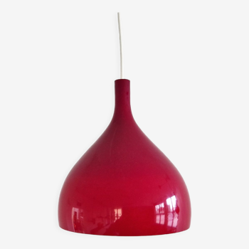 Red Murano glass pendant lamp by Paulo Venini for Venini, Italy 1960's