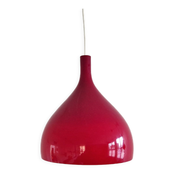 Red Murano glass pendant lamp by Paulo Venini for Venini, Italy 1960's