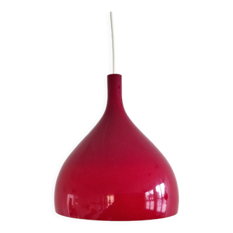 Red Murano glass pendant lamp by Paulo Venini for Venini, Italy 1960's