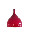 Red Murano glass pendant lamp by Paulo Venini for Venini, Italy 1960's