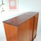 Sideboard high Danish teak veneer vintage sliding doors