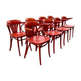 8 mahogany bistro chairs, 50s/60s