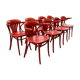 8 chaises bistrot acajou, années 50/60