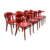 8 mahogany bistro chairs, 50s/60s