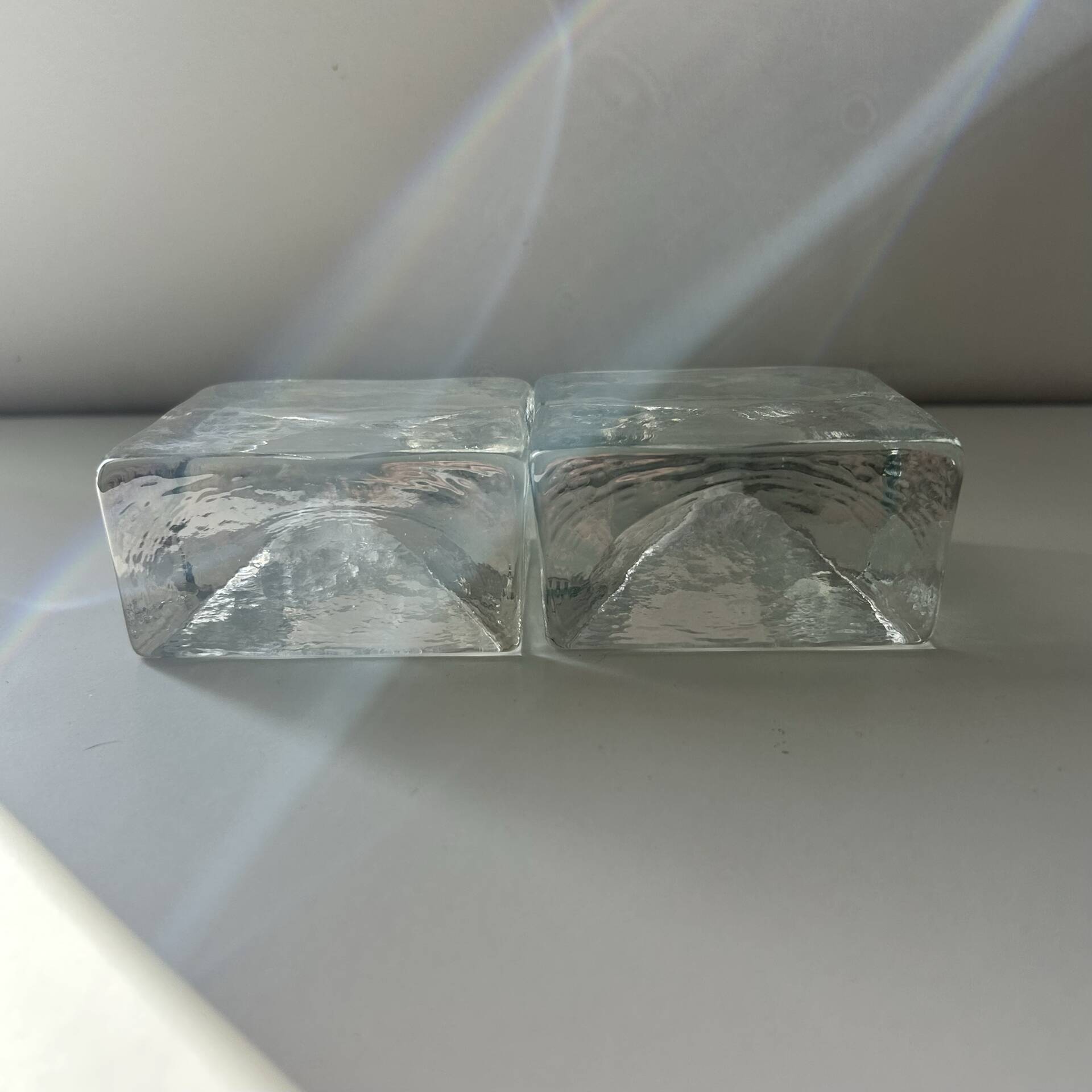 Paire de vide poches pavés de verre