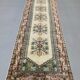 Vintage Turkish Runner 320x86 cm Kula Rug, Terracotta Red, Green, Beige