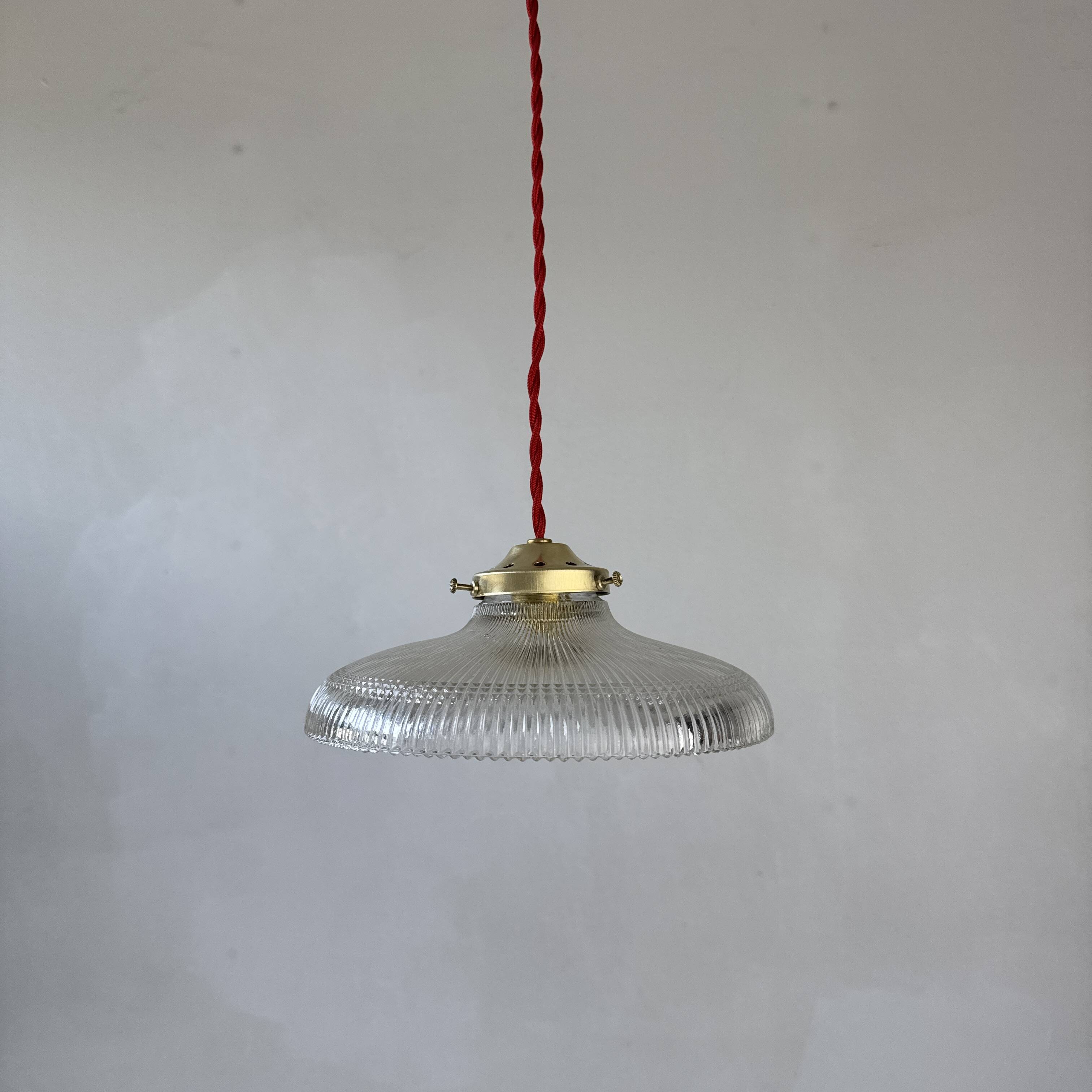 Vintage prismatic glass suspension light