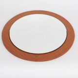 Vintage wall mirror in teak wood Germany 1960 60x60cm