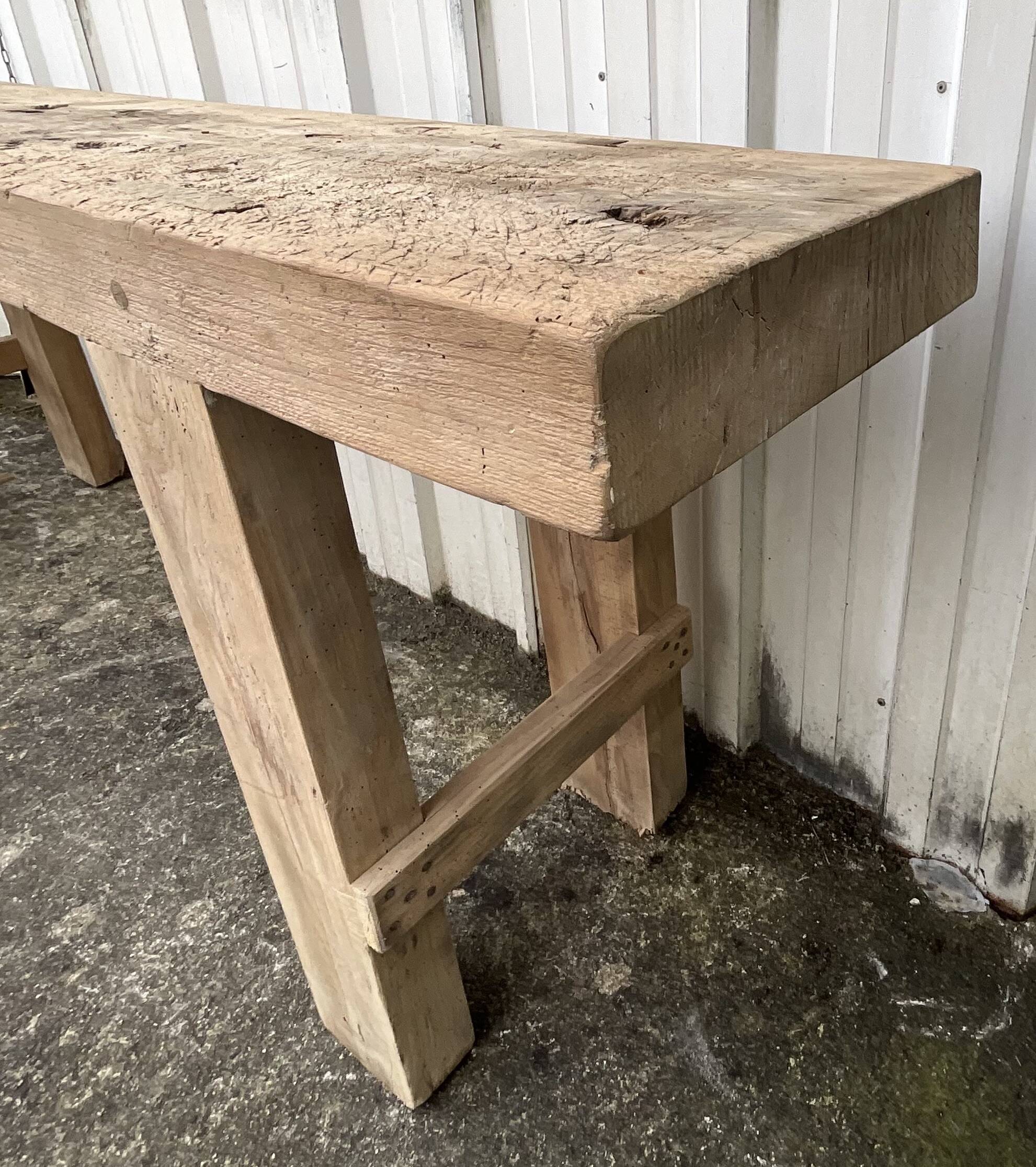 Etabli de menuisier en hêtre massif, France début XXe