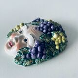 Ceramic wall face signed Il Falco