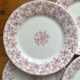 4 flat plates in iron earth Garland of roses, Opaque de Gien